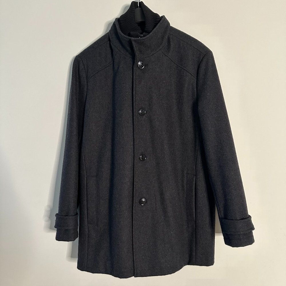 Kenneth Cole of New York Men's Charcoal Grey Wool Blend Coat Sz L (RN54163)